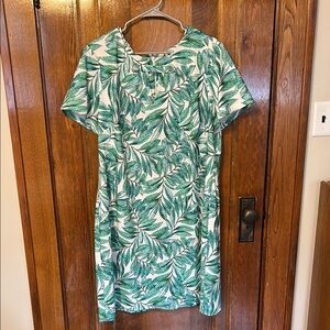 Tommy Hilfiger Teal Leaf Print Blouse